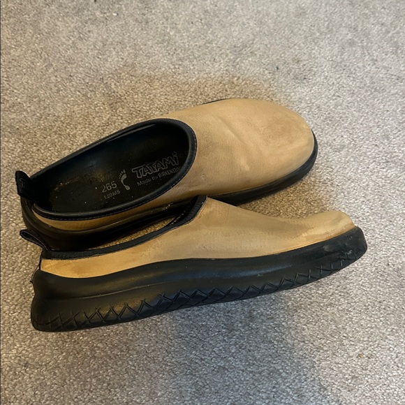 Birkenstock Tatami Leather Tan and Black Slip-On Shoes GUC - Picture 6 of 8